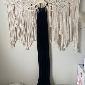 Black maxi knit jersey dress